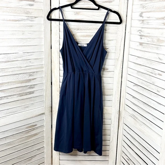 STYLEWORD | Navy Blue Sleeveless Pocket Dress - Picture 3 of 10